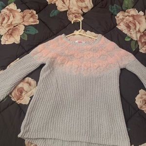 Pink and grey winter sweater